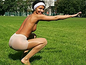 nicca pantyhose outdoors